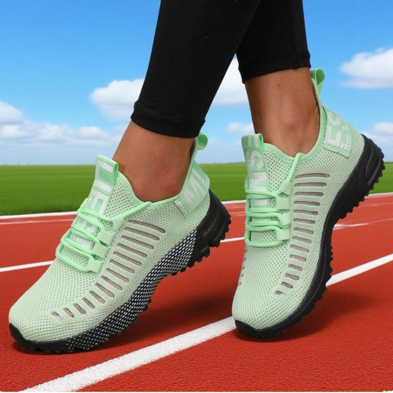 

Women Spring Summer Knitted Shoes Lightweight Breathable Walking Shoes Plus Size Comfort Non-Slip Casual Flat Sole Sneakers 36