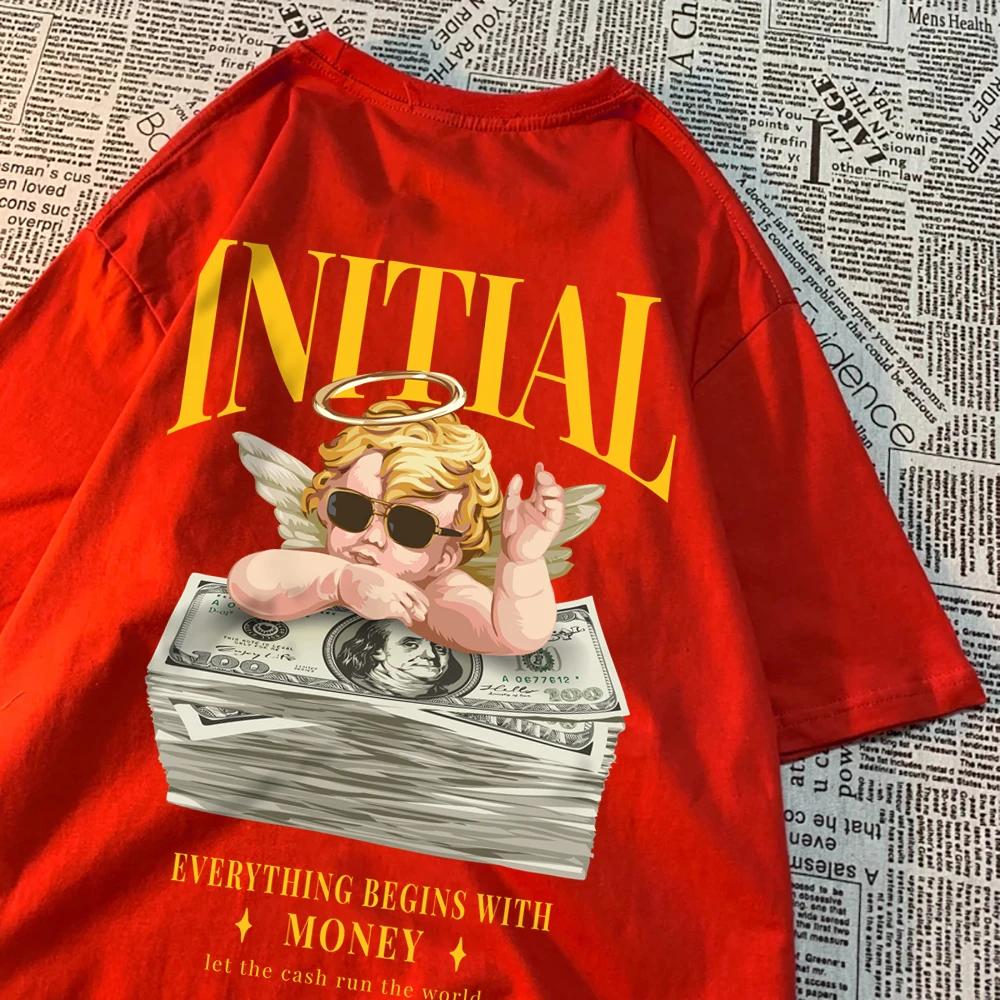 

Все начинается с денег Интересные узоры Одежда для мужчин Повседневные дышащие футболки Хлопковые футболки с круглым вырезом Футболки в стиле хип-хоп XXXXXL армия зеленый