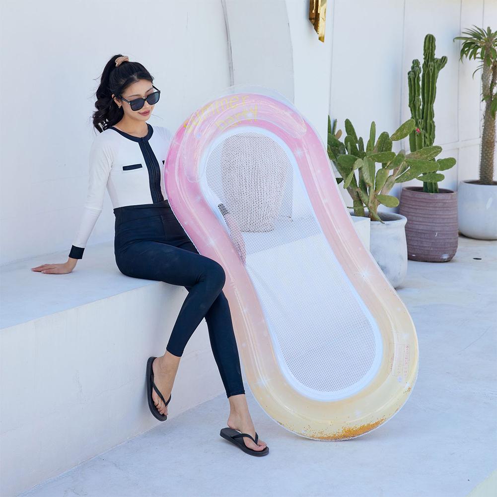 Nafukovací plovák Lehátko do bazénu s opěrkou zad Vodní houpací síť nebo Matrace Plovoucí lehátko pro bazén Plážová párty