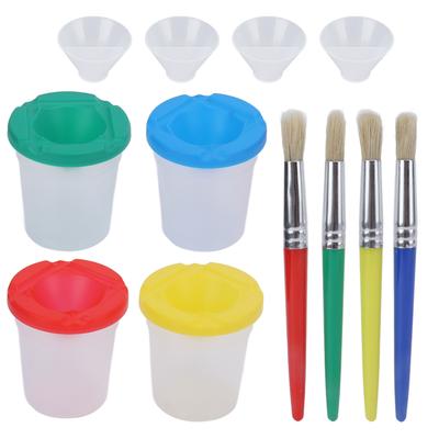 Farbmischbecher-Set Premium-Material Auslaufsicher Breite Anwendung Farbbecher mit Pinseln für Kunst