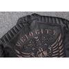 Kurtka motocyklowa Vintage w rozmiarze chińskim Czaszka 100% skóra bydlęca Slim Fit męska skórzana kurtka Zniszczona kurtka motocyklowa zimowa M203