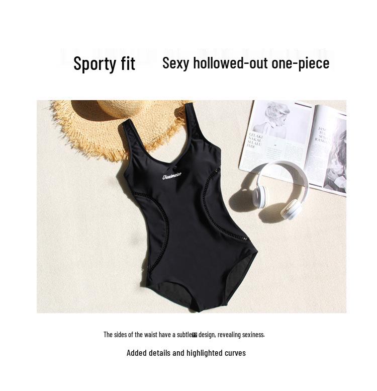 Women's Tummy-Slimming One-Piece Swimsuit: Sporty, Simple, Fashionable 2026 Model for Hot Springs & Pools