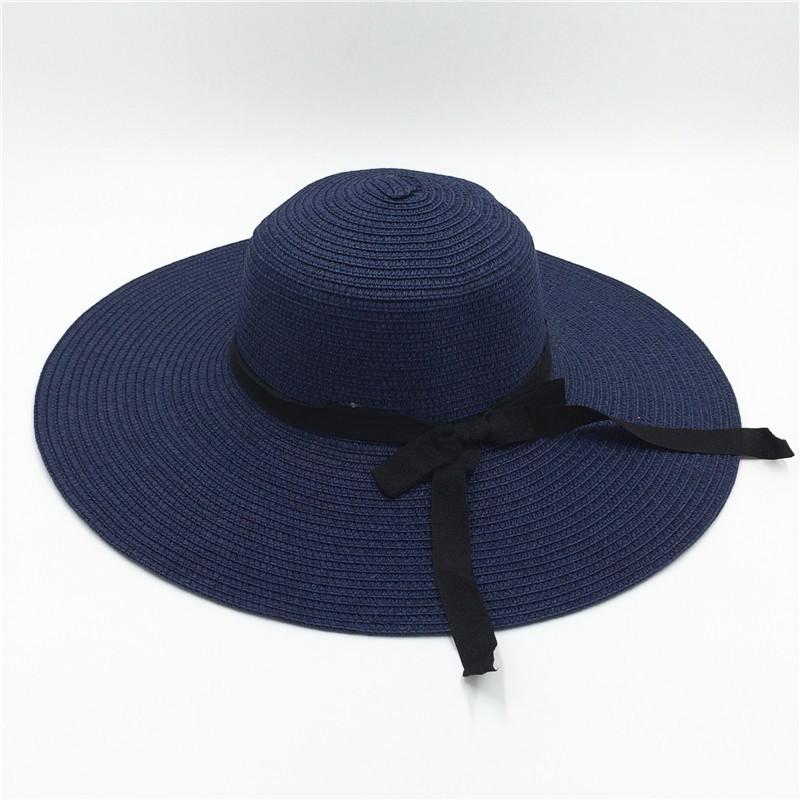 Summer Simple Floppy Sun Hat Women Wide Brim Beach Hat Girls Seaside Travel Foldable Straw Hat Sunscreen UV Protection Lady Cap