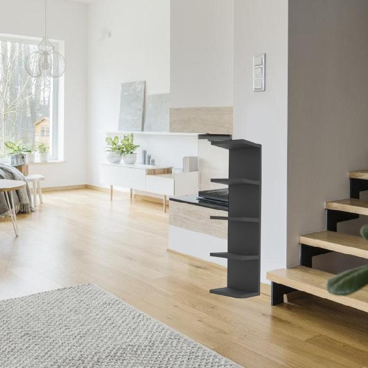 Set di mensole da parete moderne in PVC a 5 livelli, soluzione di stoccaggio flessibile per qualsiasi stile di stanza