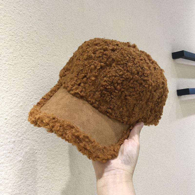 

Зимние шапки для женщин в корейском стиле, бейсболка из искусственной овчины, женская универсальная повседневная теплая бейсболка, новый стиль осень-зима Adjustable