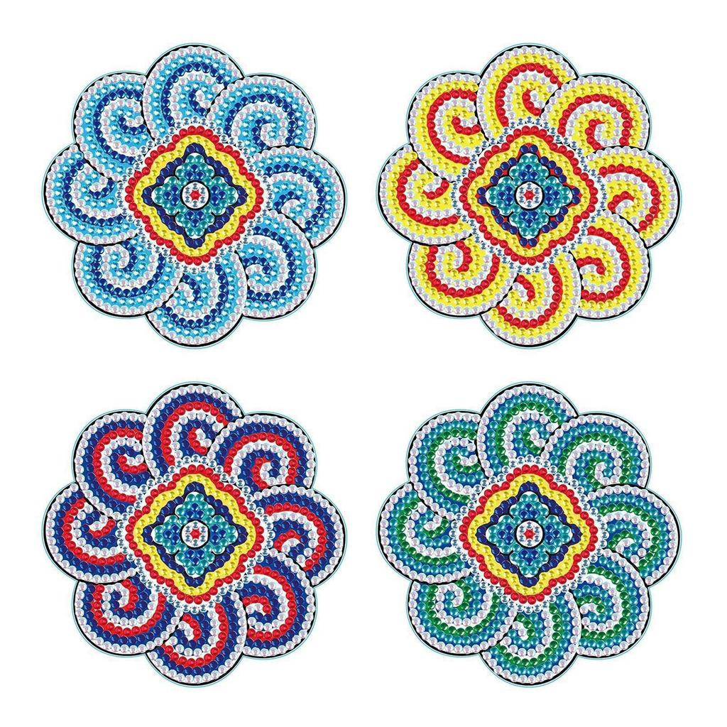 DIY Mehrfarbiges Diamond Painting Untersetzer-Set Multifunktionale Langlebige Tassenunterlage für Trinkgeschirr