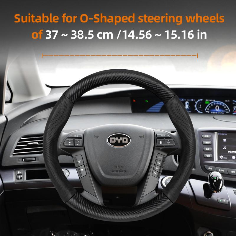 Suitable for Byd Breathable Leather Matte Carbon Fiber Texture Steering Wheel Cover Suitable for Dolphin Mini Seal Atto 3 King Shark 6 Song Pro