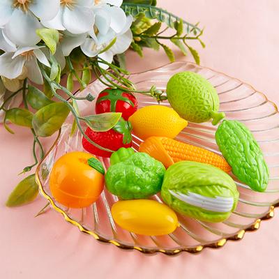 10Pcs Mini Simulation Fruit Vegetables Toy Kids Pretend Play Dollhouse Accessory