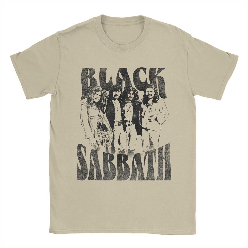 Black Sabbath Group Photo T-Shirt Summer  Y2K Funny T-Shirts Cotton Trendy Cool Tshirt For Men Short-Sleeved Design Clothing