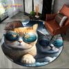 3D Persian Cat,Cute Calico Cat,Ragdoll Cartoon Round Carpet Rug for Living Room Bedroom Kid Playroom Decor,Pet Area Rug Non-slip