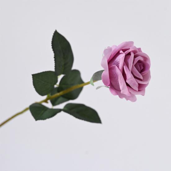 Flor Rosa Artificial Realista Toque Real Buquê de Rosas Falsas de Seda Flor Falsa com Folhas para Centro de Mesa de Casa Casamento Festa
