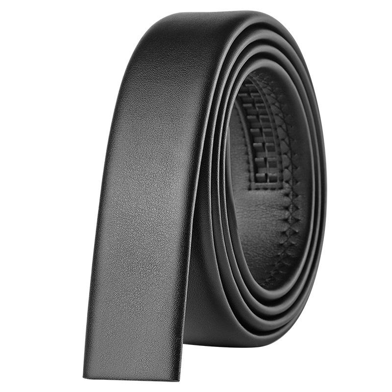 Headless Men's 3.5cm Leather Belt Strap with Automatic Buckle-Free Design
