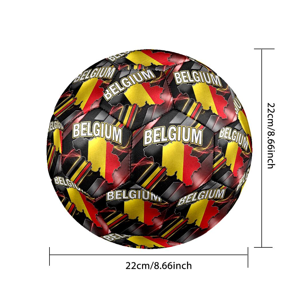 Belgien Fußball Aufdruck Größe 5 Fußball Ball Verschleißfest Standard Erwachsenen Trainingsfußball Fan Geschenk für Indoor Outdoor Spiel Sport