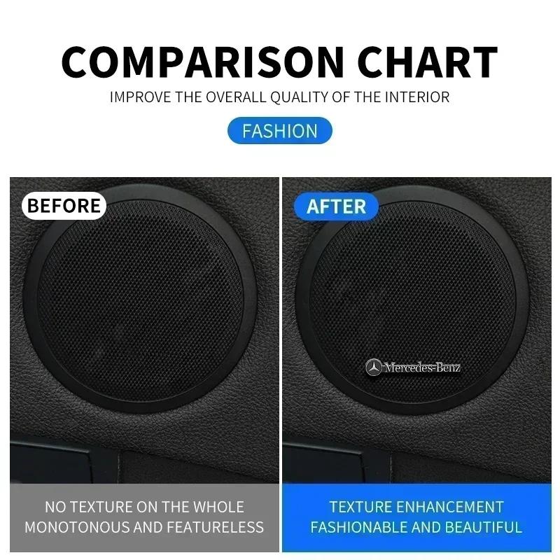CQZ1 4/10pcs Car Styling 3D Aluminum Speaker Audio Stickers Badge Emblem Decal For Mercedes Benz AMG W124 W202 W203 W204 W210 W211