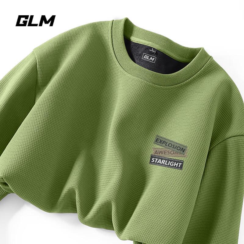 GLM Men's Waffle Knit Thermal Crewneck Sweatshirt