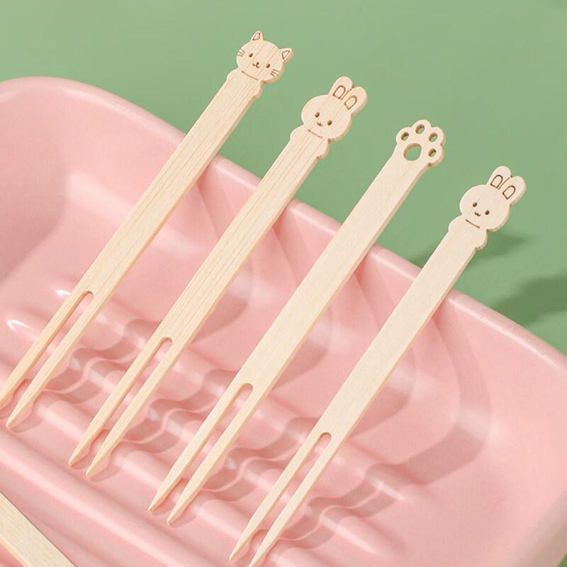 ZISIZ Disposable Bamboo Fruit Forks
