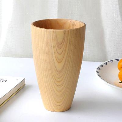 260 ml Holzbecher, Frühstücksmilchbecher, Naturholzbecher, Wasserbecher für Kinder, Kaffee- und Teebecher aus Holz im japanischen Stil, stapelbares Trinkgeschirr