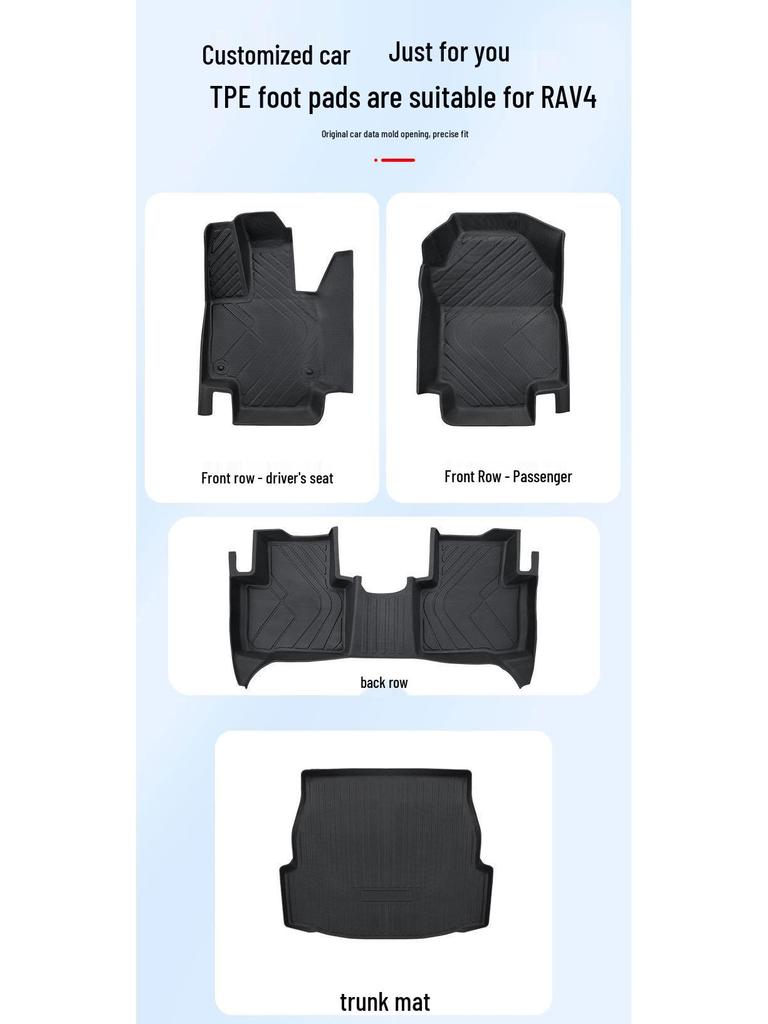 Compatible 2025 Toyota RAV4 Floor Mats, Fully Enclosed, TPE Material, 24 Fashion Plus Edition