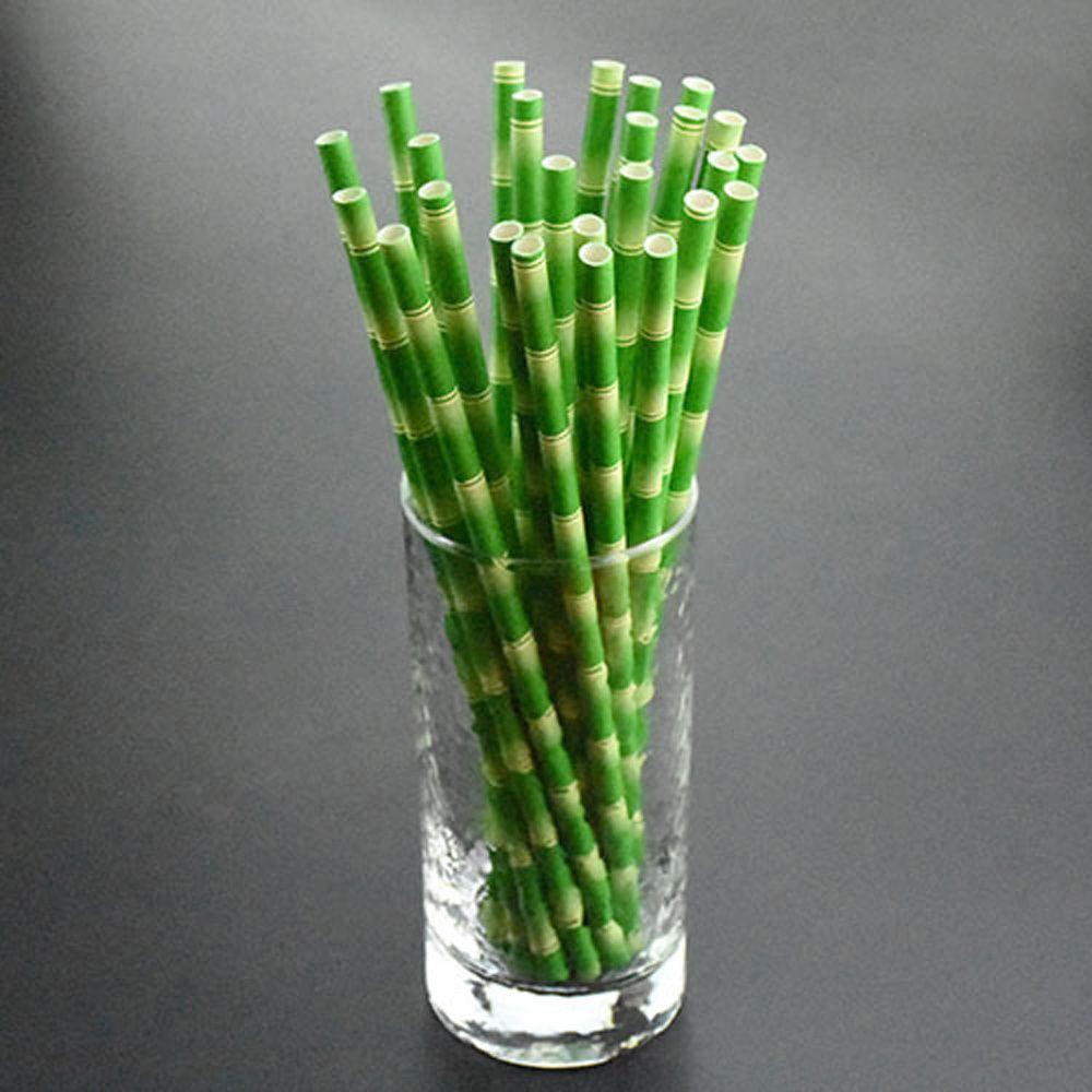

Creative New 25pcs Paper Jungle Birthday Party Panda Bamboo Straws зелений