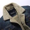 Winter Fleece Thickened Men's Denim Jacket, Casual Loose Plus Size Denim Jacket