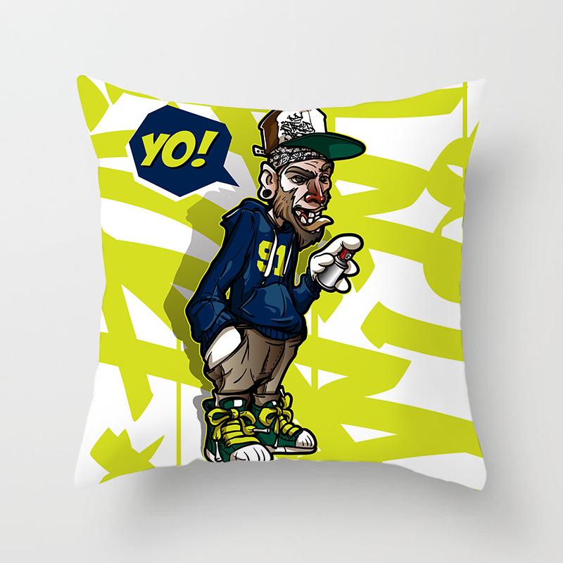 Japanese Ninja Character Digital Single-sided Printing Sofa Pillow Cushion Cover Home