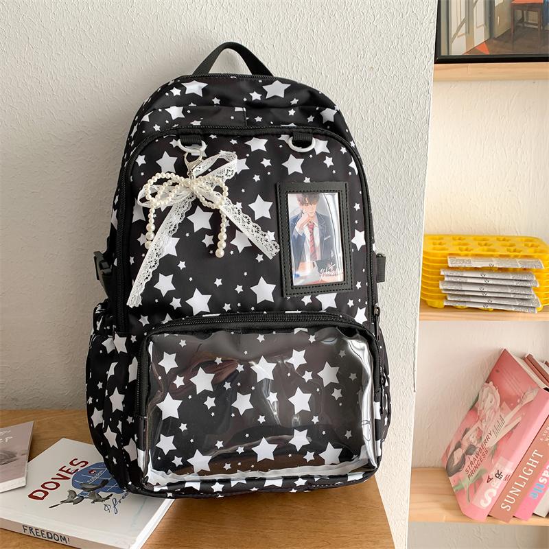 Studentský školní batoh s hvězdným potiskem Dámský batoh s velkou kapacitou