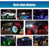Symphony LED Car Hub Lamp Double Sided APP Remote Sound Control Waterproof Neon Wheel Ring 12V Auto Decorative Atmosphere Light