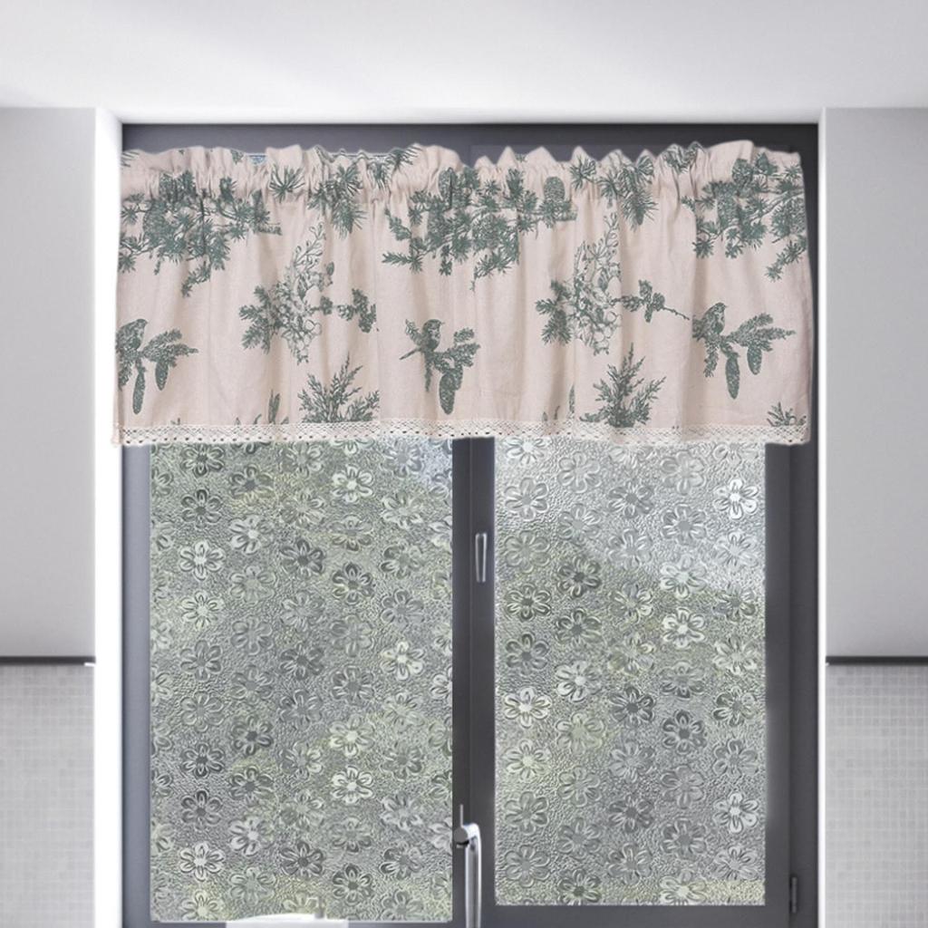 Valance Curtain Rod Pocket 54 X 24 Inch Decorative for Living Room Dorm Door