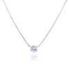 92.5 Silver Simulant Diamond 6-Prong Classic Necklace Ss323N