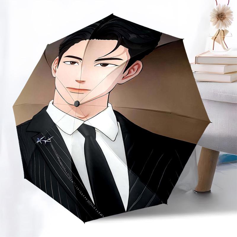1pc Outdoor Umbrella with Aircraft Pin - Automatic Opening/Closing, Portable 3-Fold Design, 8-Bone Iron Frame - Perfect Gift for Fans, Travelers,