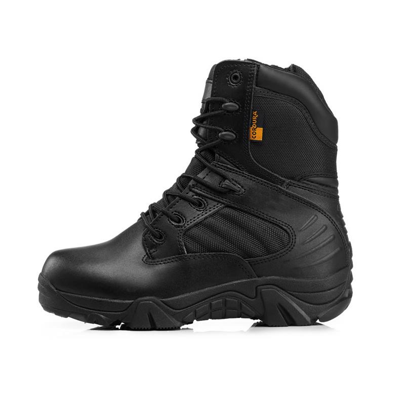 Men Military Boots Winter Leather Black Special Force Desert Ankle Combat Boots Safety Work Shoes Boots