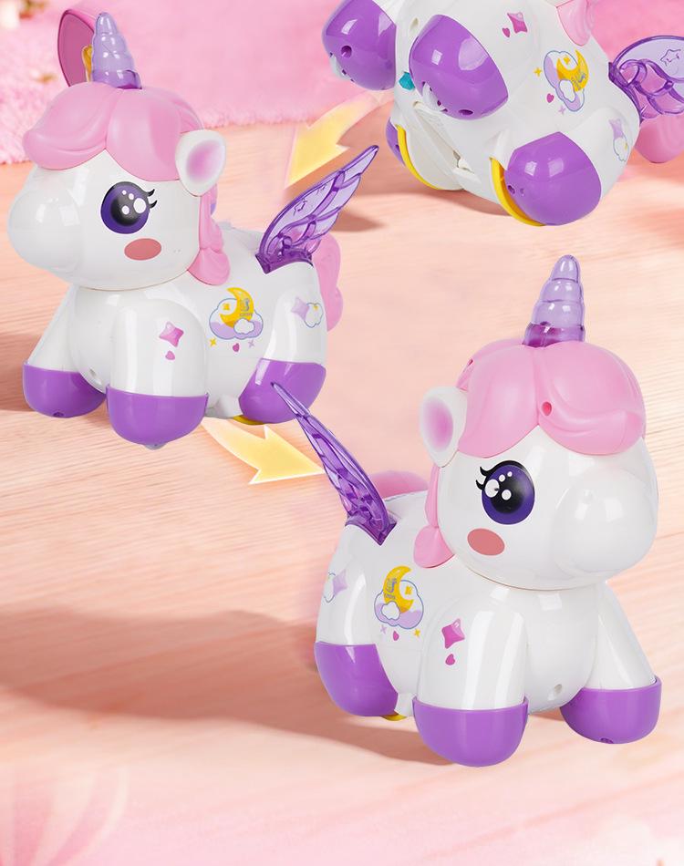 Unicorn Toy for Girls: Rechargeable Rotating Electric Light-Up with Music