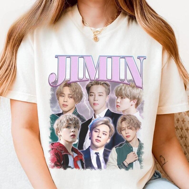 2026 Summer Fashion Tee BTS Jimin Shirt Kpop Idol Tee Vintage Style Fan Shirt, Jimin Merch Gift for ARMY, Kpop Fan Idol Concert Music Shirt