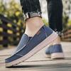 Scarpe da Uomo Scarpe in Tela di Jeans Traspiranti Slip-on Piatte Casual Scarpe da Ginnastica Antiscivolo per Esterno Taglie Forti Mocassini Leggeri da Uomo