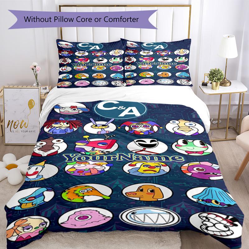 Circo Digitale Personalizza il tuo nome Set Biancheria da Letto Copripiumino Traspirante con Federe Decorazione per la Casa Regalo di Compleanno