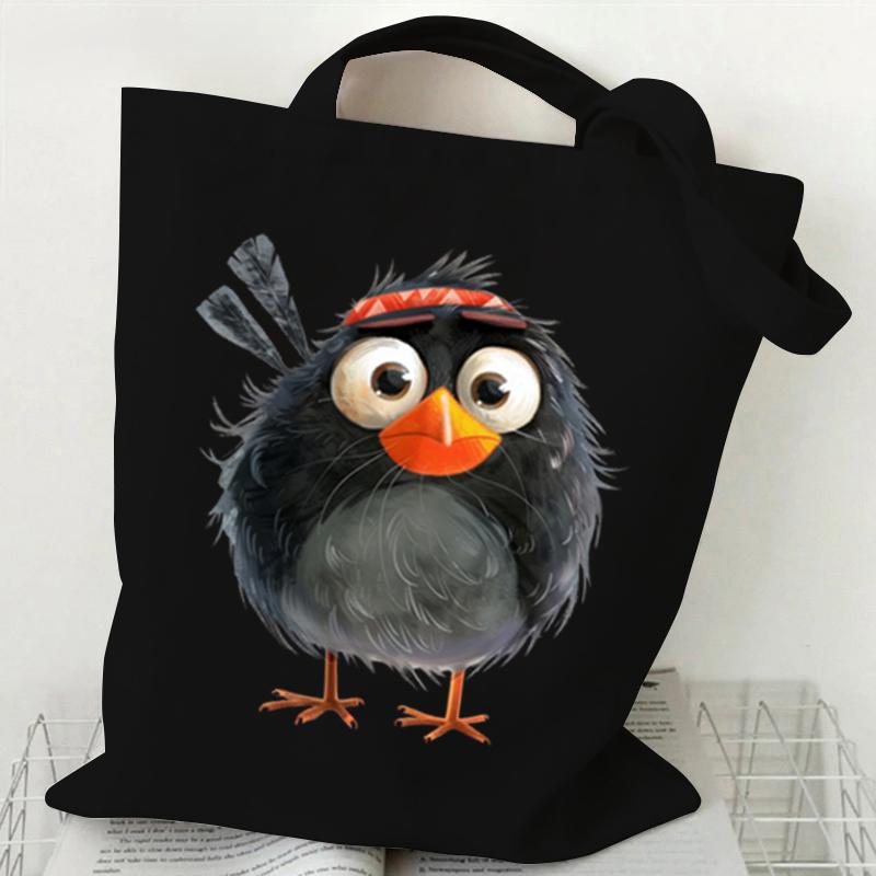 

Сумка через плечо с принтом акварельных животных Birde Женская мода Мультяшная сова Холщовая сумка-тоут Смешные женские сумки Harajuku Birde в стиле аниме