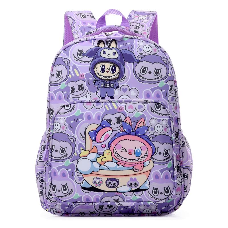 Zaino grande leggero Labubu Kids per studenti delle elementari 35*26*12 cm colore viola scuro