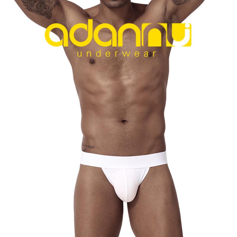 ADANNU Men's European & American Style Low Waist Solid Color Cotton Thong BP.01