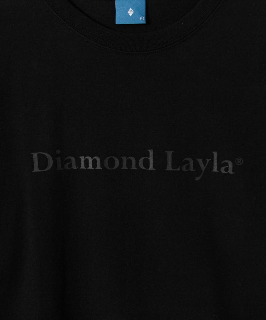 DIAMOND LAYLA Silicone Logo Short Sleeve T-Shirt T77 Black