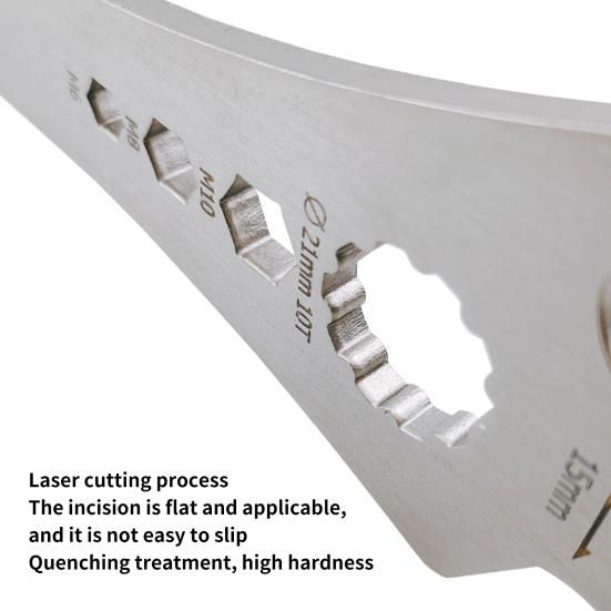 Bicycle Wrench Quenching Treatment Compact Stainless Steel Multifunctional Pedal Repair Wrench for Outdoor