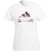 Graphic Heart Print Logo Short Sleeve T-Shirt Women Tops White HB7128