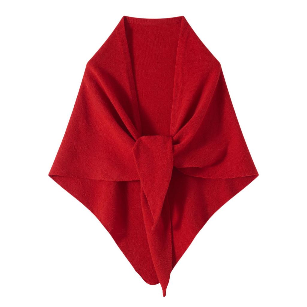 100% Wool Triangle Scarf Shawl Women Winter Warm Knitted Wrap Neck Scarf Oversized Soft Pashmina for Cold Weather Outdoor [75x187cm]