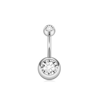 Stainless Steel Belly Button Ring With Zircon Belly Button Studs