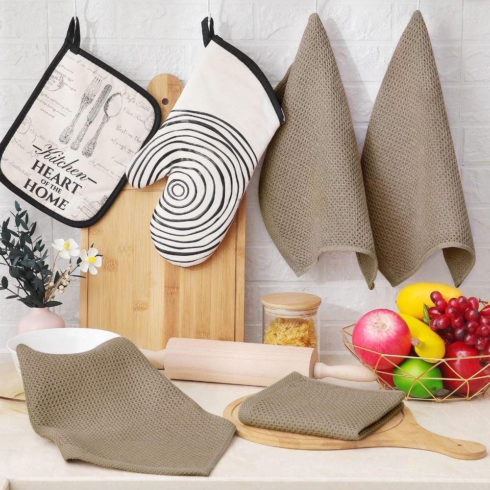 High Quality Soft and Absorbent Cotton Dish Cloths Quick Drying 12 X 12 Inches Towels Waffle Weave Washcloths Kitchen