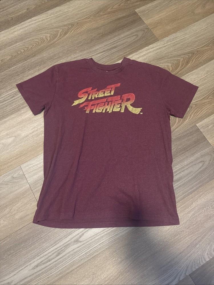 Retro Street Fighter Graphic Tee Burgundy Red Men’s XL Unisex T-Shirt