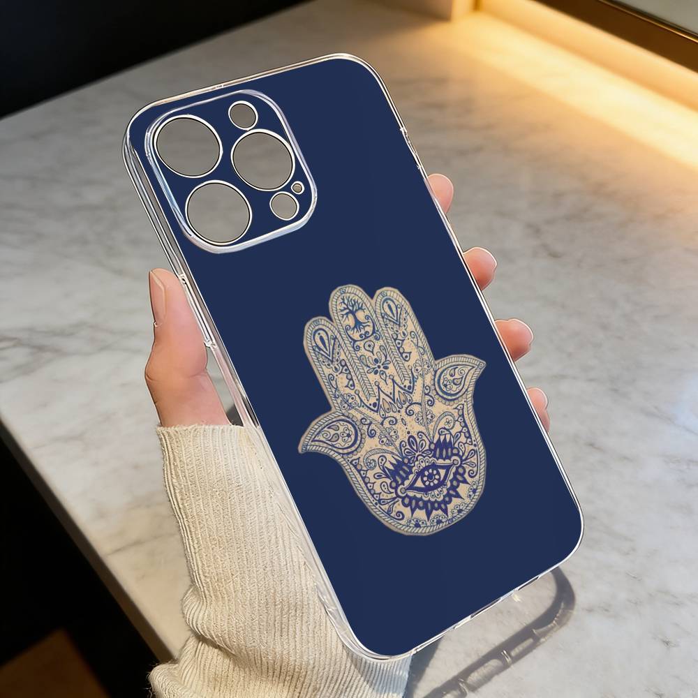 

H-Hamsa H-Hand-D Phone Case Transparent Silicone Soft For iPhone 17 16 15 14 13 12 11 Mini Pro Max Plus iPhone16pro
