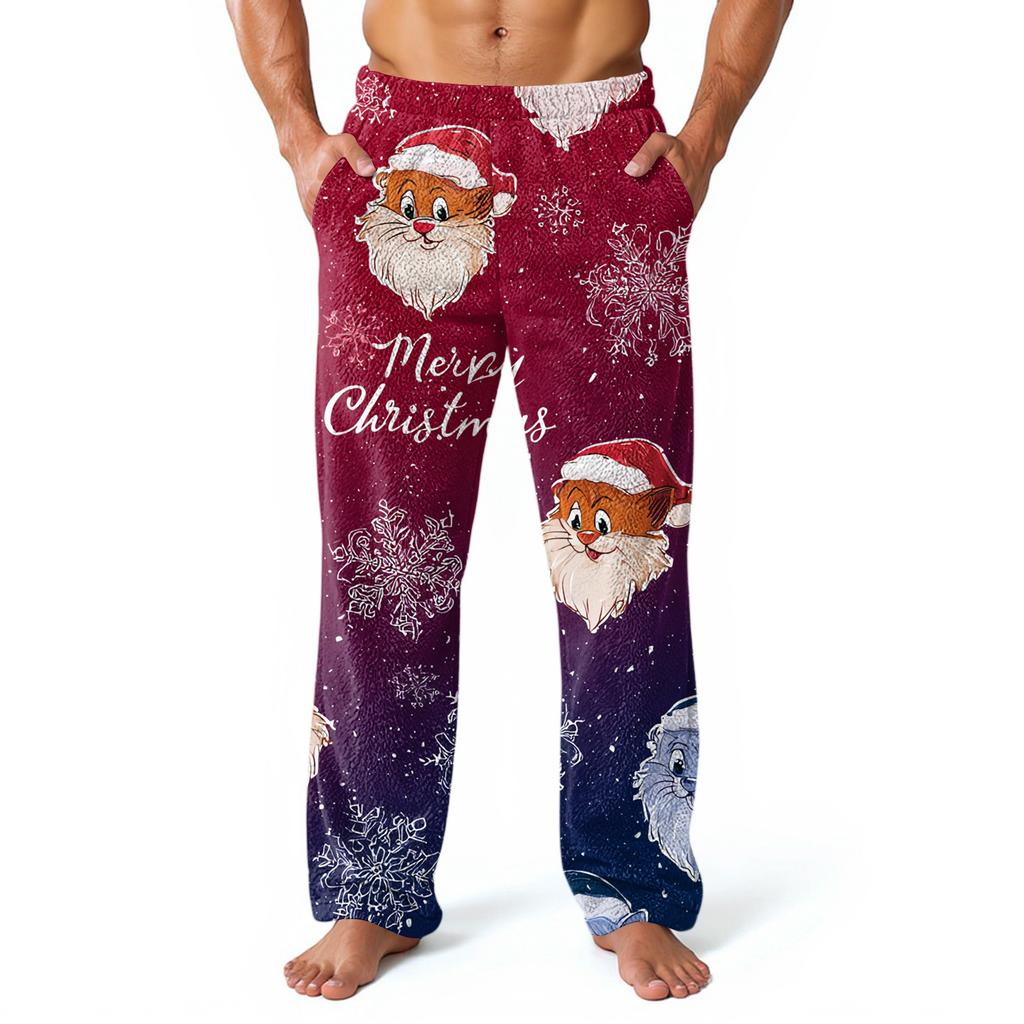 Men's Allover Printed Home Pants Sleeping Pajama Pants Long Pants Pajama Pants