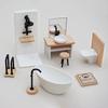 1/12 Dollhouse Simülasyon Lavabo Küvet Tuvalet Modeli Dollhouse Banyo Dekor Bebek Evi Minyatür Mobilya Aksesuarları