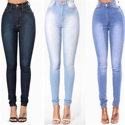 Leggings femininas jeans elásticas slim fit da moda europeia e americana