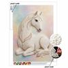 Animal Pearl Painting Handmade 5D White Horse DIY Home Office Desktop Decoration Painting